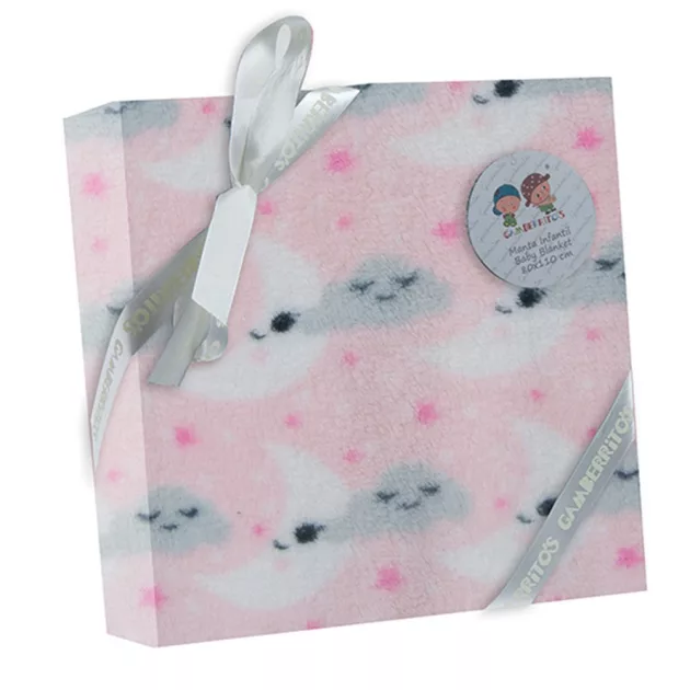 Gamberritos wellsoft takaró 80x110cm hold/felhő - rózsaszín