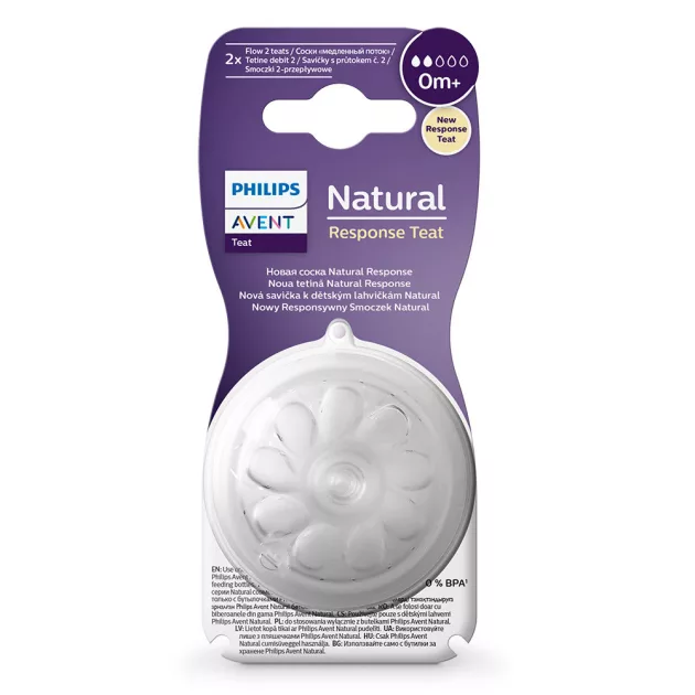 Philips AVENT Etetőcumi Natural Response 2db 2 cseppes 0hó