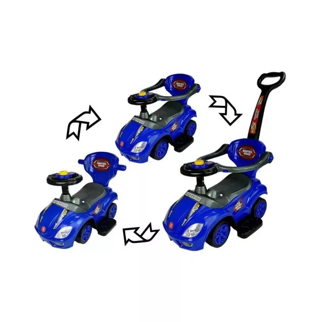 Baby Mix 3az1-ben Mega Car bébitaxi tolókarral - rózsaszín