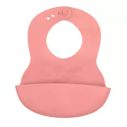   BabyOno Előke, műanyag, puha, állítható, rózsaszín, 835/04