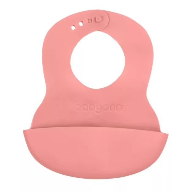 BabyOno Előke, műanyag, puha, állítható, rózsaszín, 835/04