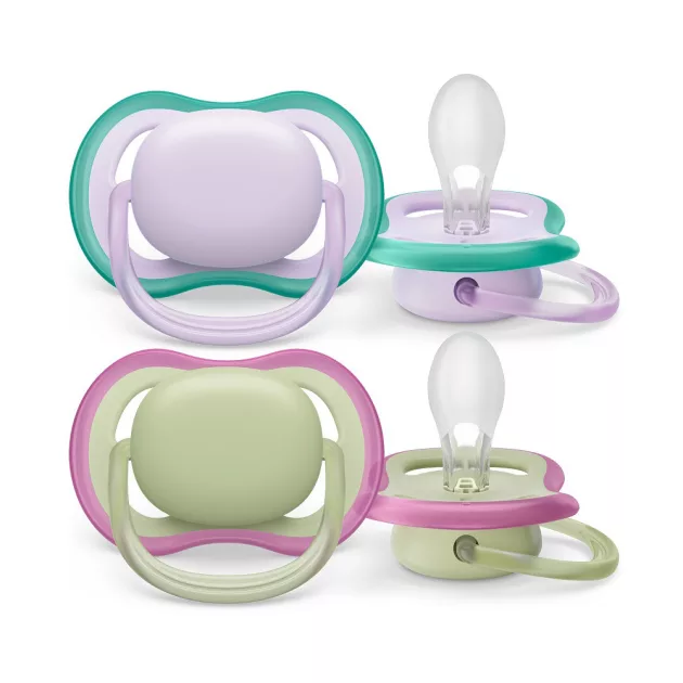 Philips AVENT Játszócumi Ultra Air neutral 0-6hó lányos 2db - lila