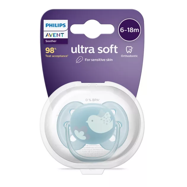 Philips AVENT Játszócumi Ultrasoft Premium 6-18hó 1db - kék