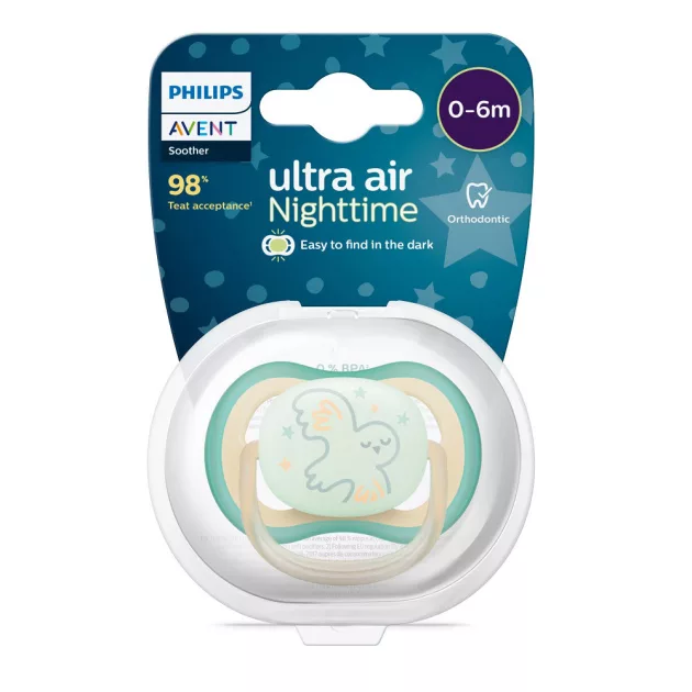 Philips AVENT Játszócumi ultra air éjszakai 0-6hó 1db