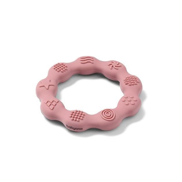 BabyOno rágóka - RING szilikon gyűrű rózsaszín 825/02