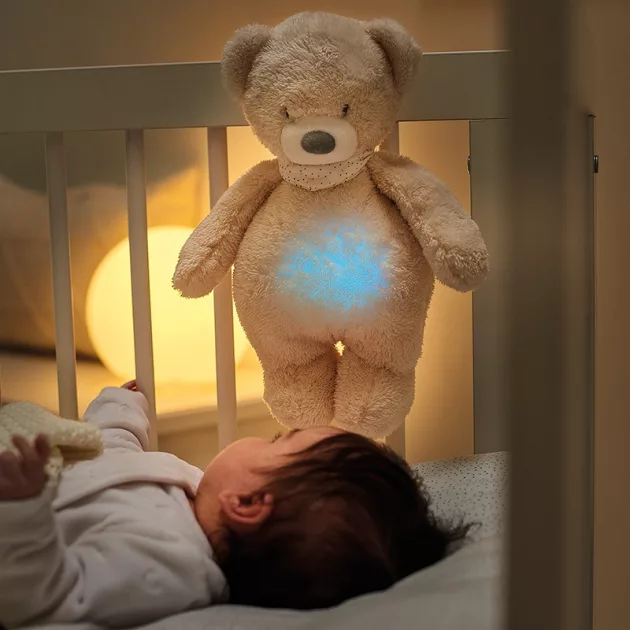 Nattou éjjeli fény zenélő Sleepy maci - bézs