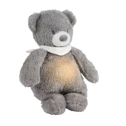 Nattou éjjeli fény zenélő Sleepy maci - szürke