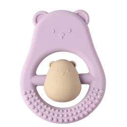 Nattou rágóka szilikon Mackó mama - lila