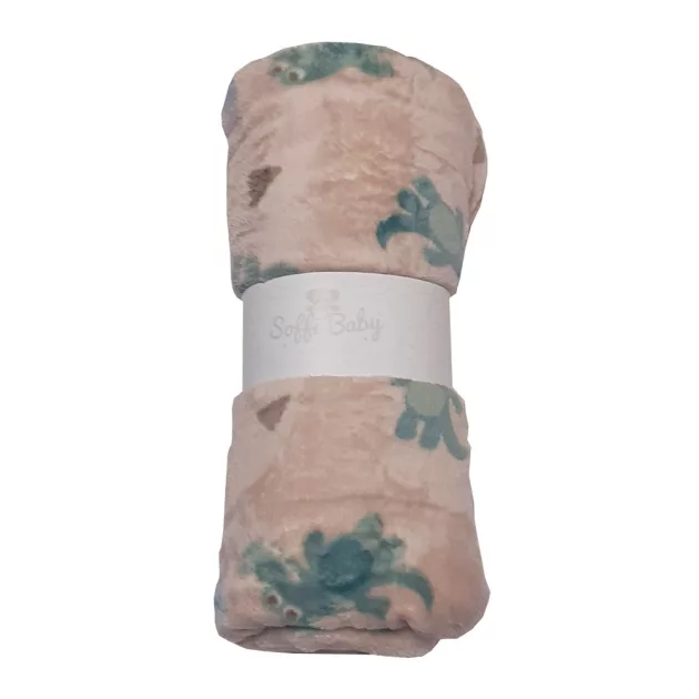 Soffi Baby takaró plüss dupla 75x100cm - bézs krokodilos 