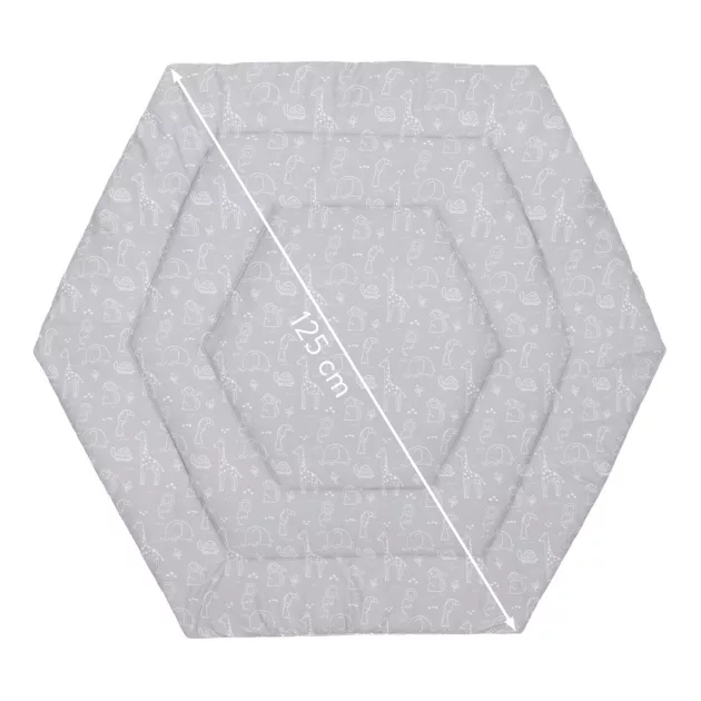 Fillikid betét hatszögletű utazójárókába 124cm átmérőjű - szürke Safari 1121-77