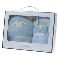   Gamberritos wellsoft takaró 80x110cm plüss játékkal - kék pingvin 10756