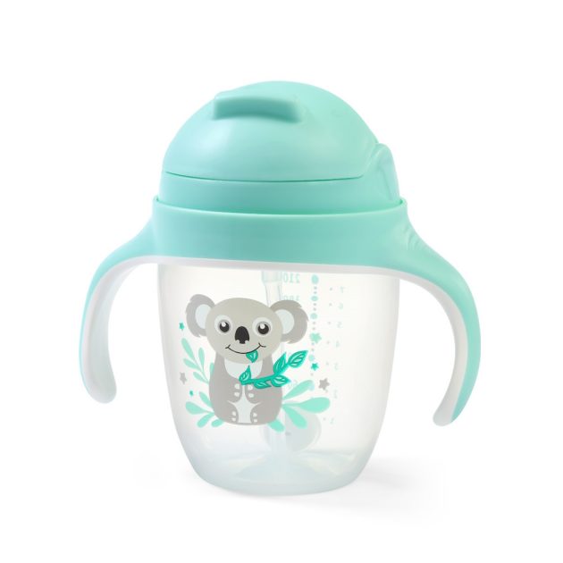 BabyOno itatópohár szívószállal füllel 240ml menta 1464/03