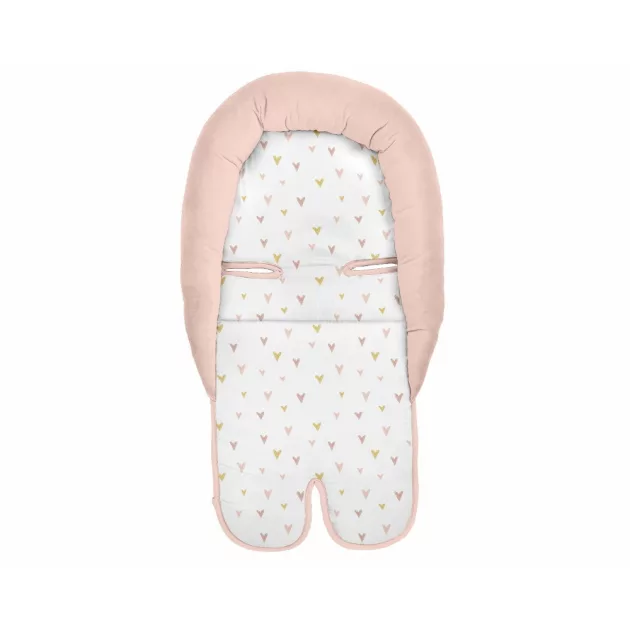 Kikkaboo memóriahabos fejszűkítő autósülésbe, pink szívek