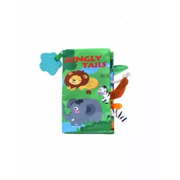  Kikkaboo készségfejlesztő textilkönyv és rágóka, jungly tails