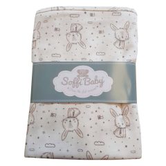 Soffi Baby takaró pamut dupla 75x100cm - nyuszik barna