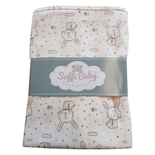 Soffi Baby takaró pamut dupla 75x100cm - nyuszik barna