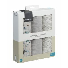   Kikkaboo 3 db muszlin kifogó, 100x100cm, Dreamy Fields - szürke