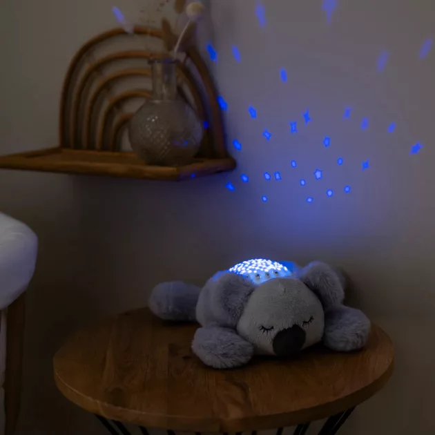 Nattou éjjeli fény projektor zenélő plüss koala - szürke