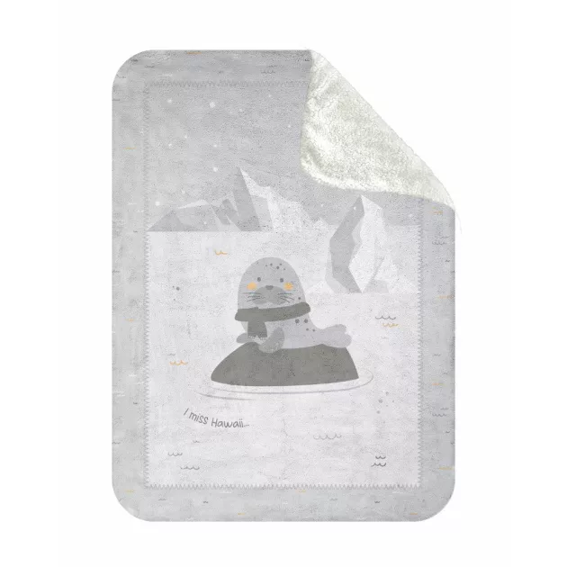 Kikkaboo polar/sherpa takaró kétoldalas 110x140cm - fóka