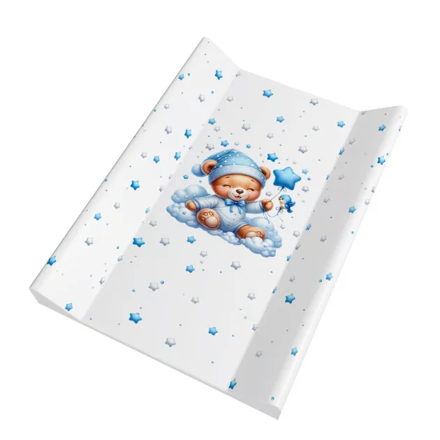 Color pelenkázólap merev 2 oldalú 80x50cm - Maci fiú kék