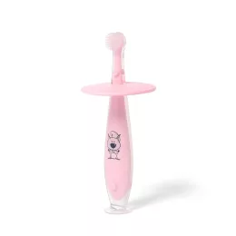 BabyOno szilikon fogkefe 6 hó - rózsaszín 551/02