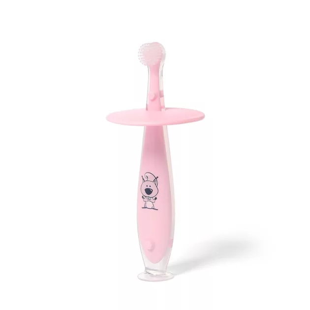 BabyOno szilikon fogkefe 6 hó - rózsaszín 551/02