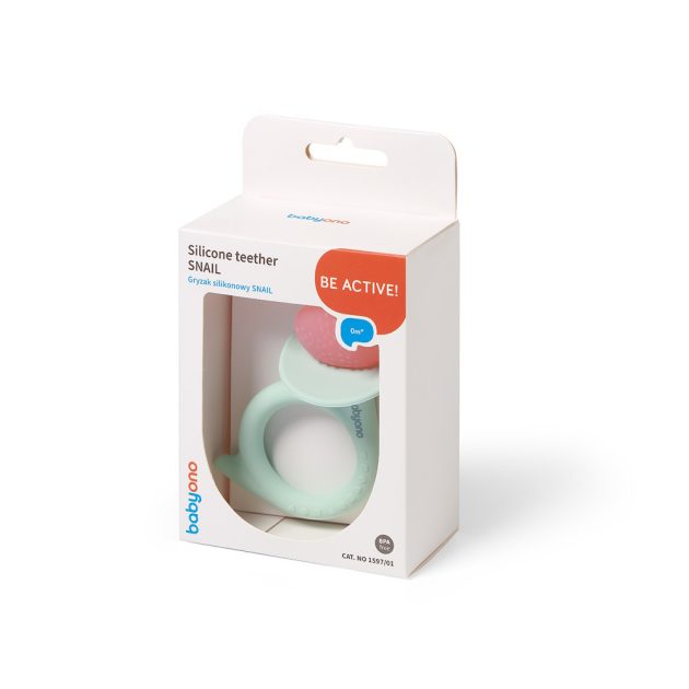 BabyOno rágóka csiga - menta/rózsaszín 1597/01