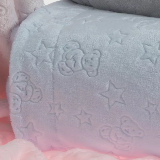 Gamberritos plüss takaró 80x110cm maci és csillag - kék 10878