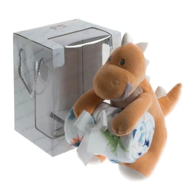 Gamberritos plüss takaró 80x110cm plüss játékkal dínó - narancssárga 10885