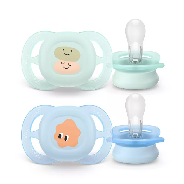 Philips AVENT Játszócumi Ultra Start 0-2hó fiús 2db - mintás