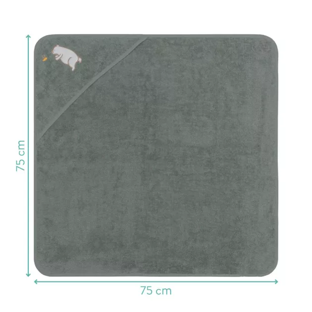 Fillikid Kapucnis törölköző 75x75 maci 1032-54 - zöld