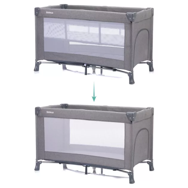 Fillikid Utazóágy Milano 120x60cm 4067-17 - szürke