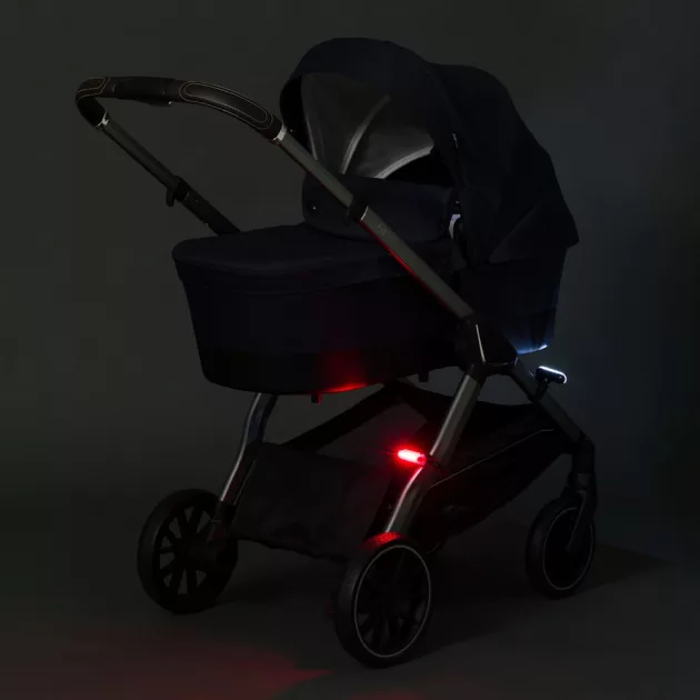 Fillikid Biztonsági lámpa babakocsira Easy fix piros-fehér 2db 589-00