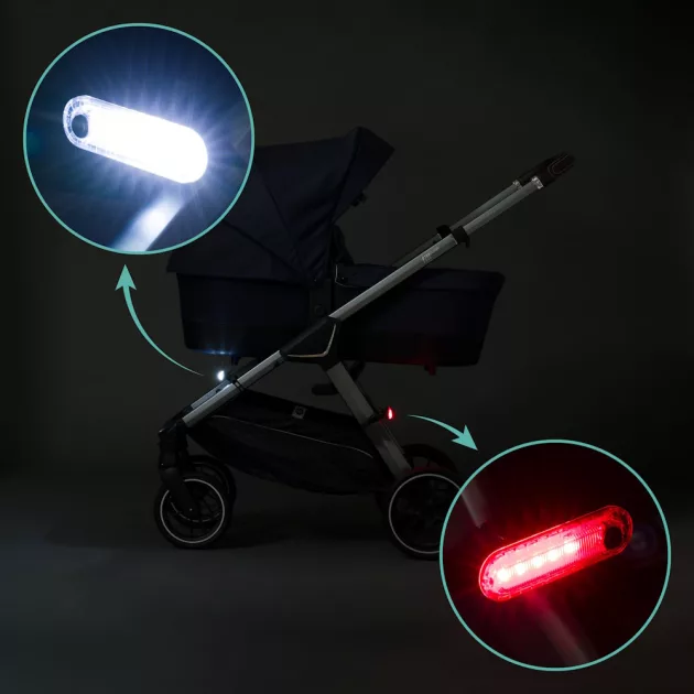 Fillikid Biztonsági lámpa babakocsira Easy fix piros-fehér 2db 589-00