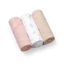   BabyOno Textilpelenka színes 3db gyűrt muszlin - puderrózsaszín 828/01