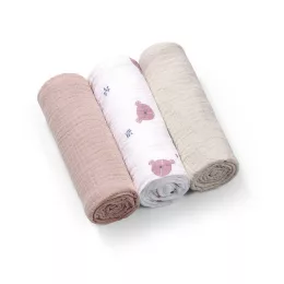   BabyOno Textilpelenka színes 3db gyűrt muszlin - szürke 828/03