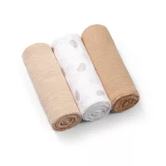   BabyOno Textilpelenka színes 3db gyűrt muszlin - bézs 828/02