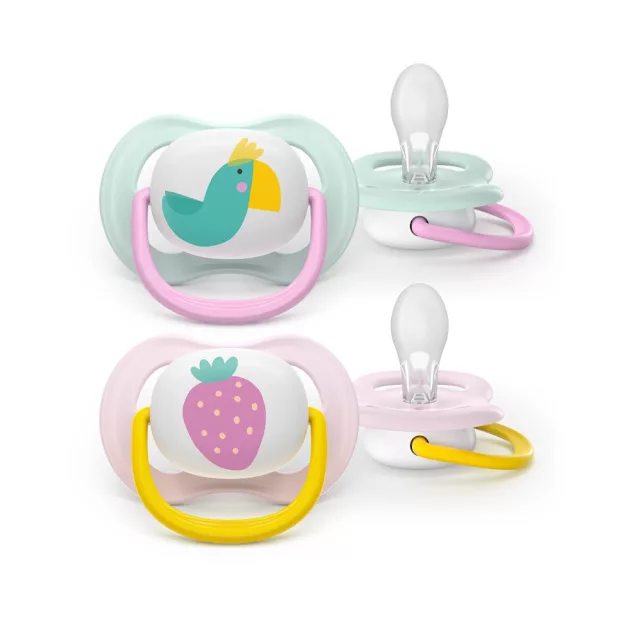 Philips AVENT játszócumi Ultra Air papagáj 0-6hó lányos 2db
