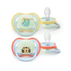   Philips AVENT játszócumi Ultra Air éjszakai lajhár 0-6hó lányos 2db