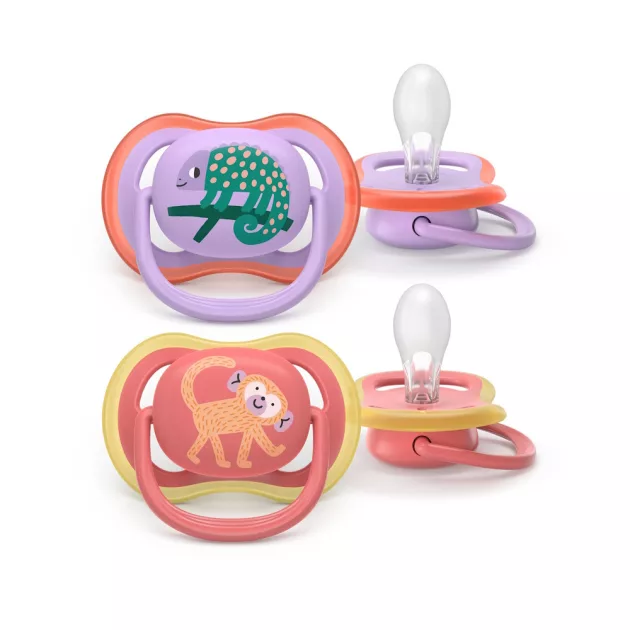 Philips AVENT Játszócumi Ultra Air 18hó lányos 2db - kaméleon