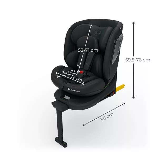 Kinderkraft gyerekülés I-360 Plus 2 i-Size Isofix 40-150cm fekete