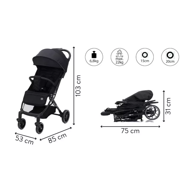 Fill sportbabakocsi Rover fekete K868-06