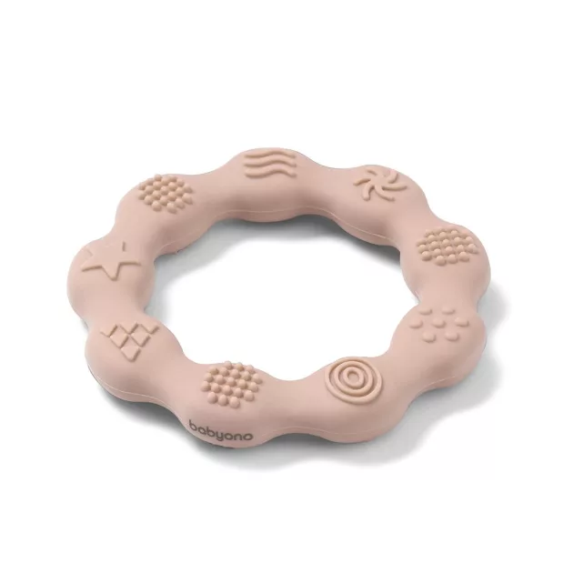 BabyOno rágóka - RING szilikon gyűrű bézs 825/04