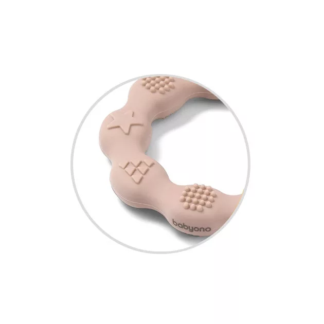 BabyOno rágóka - RING szilikon gyűrű bézs 825/04