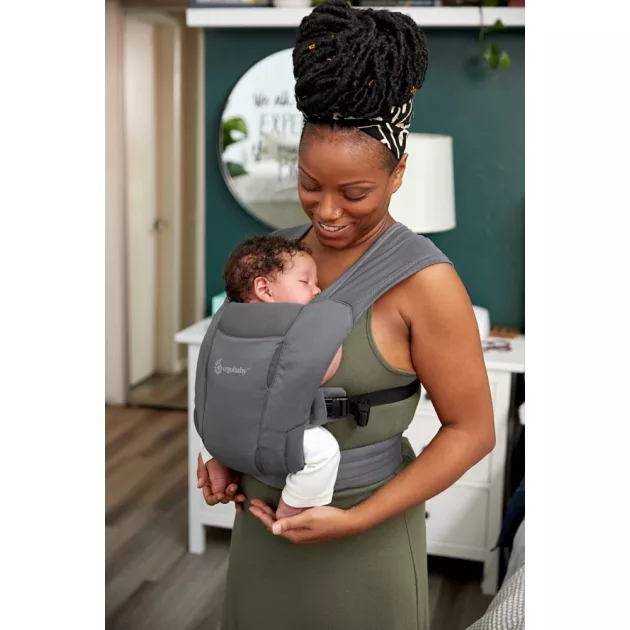 Ergobaby Embrace Hordozó Soft Air Mesh: Washed Black / Mosott fekete