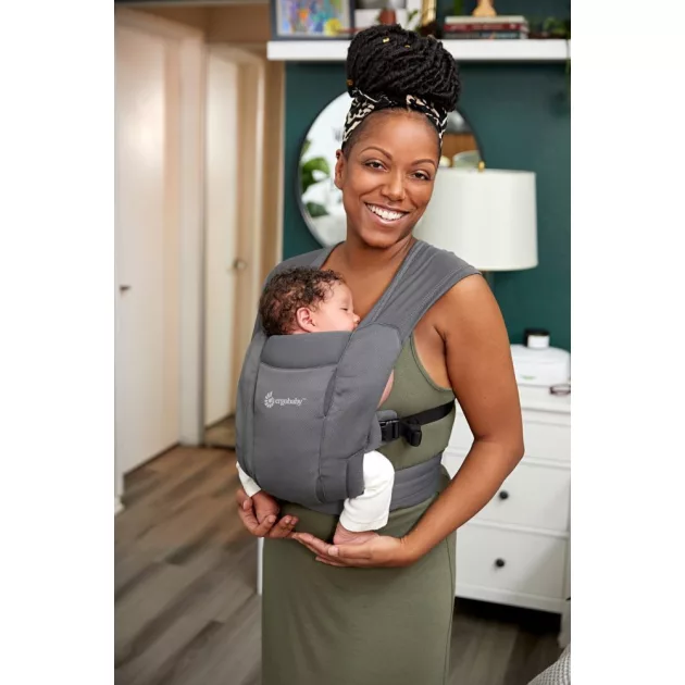 Ergobaby Embrace Hordozó Soft Air Mesh: Washed Black / Mosott fekete