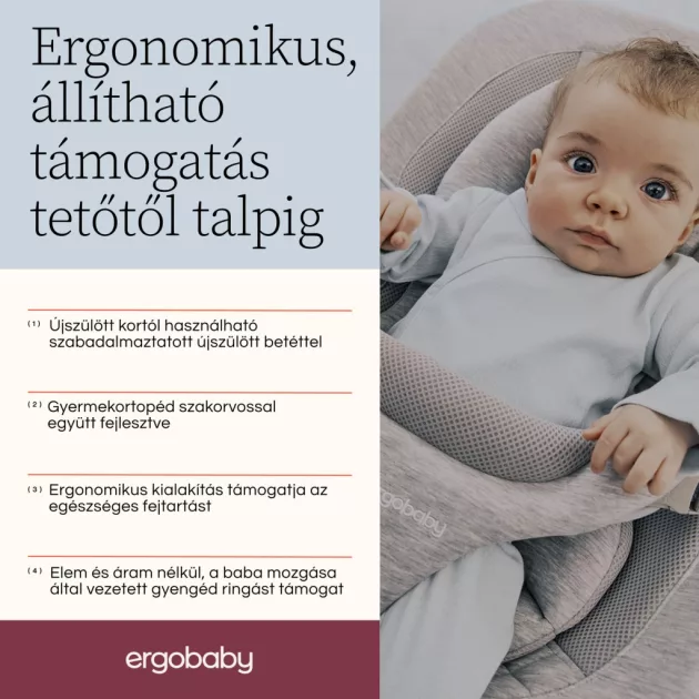 Ergobaby Evolve 3in1 Pihenőszék - Charcoal Grey / Szürke