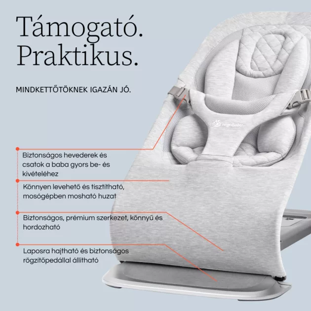 Ergobaby Evolve 3in1 Pihenőszék - Charcoal Grey / Szürke