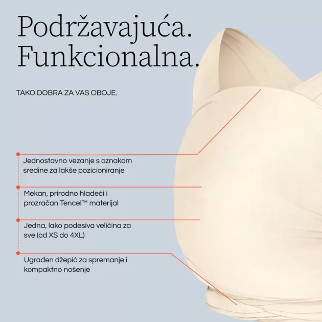 Ergobaby Aura Sustainable Knit Hordozókendő: Grey Stripes / Szürke csíkos