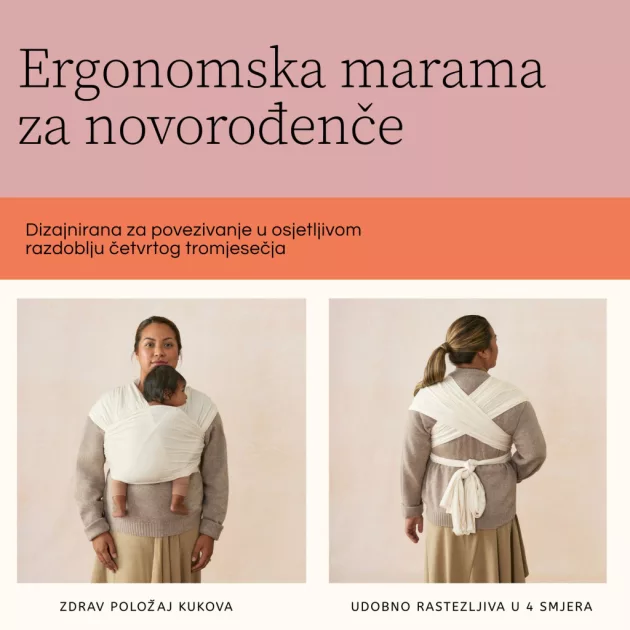 Ergobaby Aura Sustainable Knit Hordozókendő: Grey Stripes / Szürke csíkos